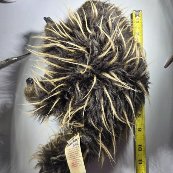 Folkmanis Porcupine Hand Puppet Plush Toy Brown stuffed animal pretend play - Picture 6 of 6